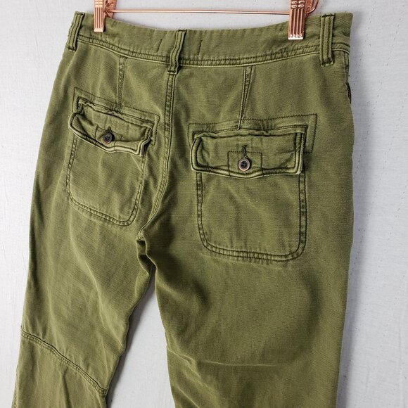 Free People Utility Boyfriend Cropped Pants Trousers in Moss Green size 25 - Picture 8 of 13